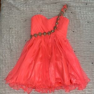 Sequin Hearts Dress Pink Sparkle